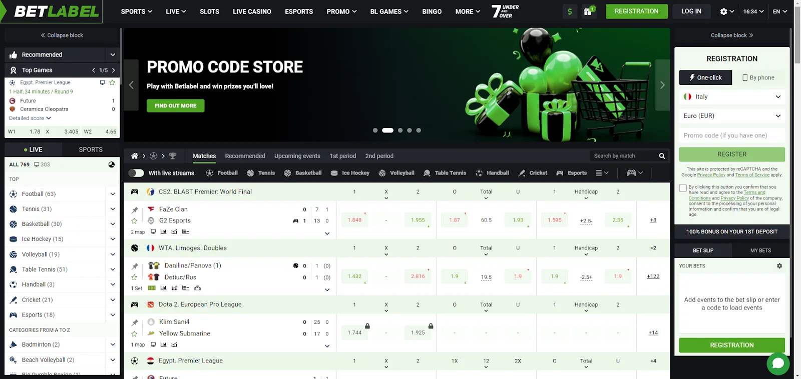 BetLabel Casino bonuses